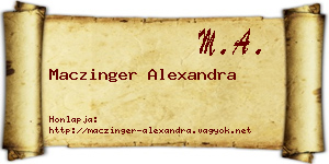 Maczinger Alexandra névjegykártya