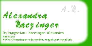 alexandra maczinger business card